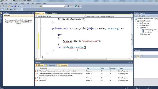 Programmering C# Windows forms StartaProgram del 1.avi смотреть онлайн