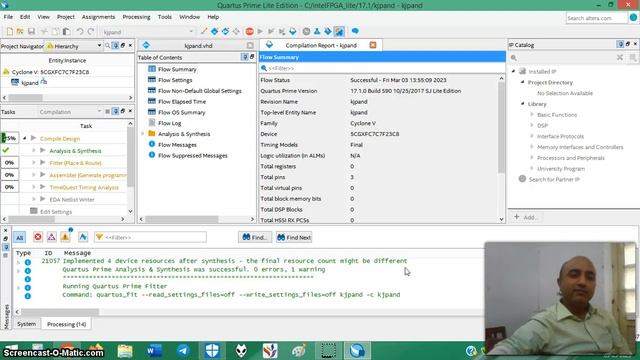 Quartus VHDL How To Run Code