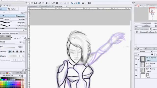 Drawing Attack Pose-Manga Girl | Inking Tutorial | with Clip Studio Paint PRO (Part1) смотреть онлайн