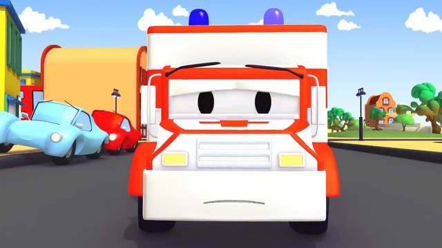 Mobil patroli: Truk Pemadam Kebakaran dan Mobil Polisi dan Traktor di Kota Mobil | Kartun Mobil смотреть онлайн