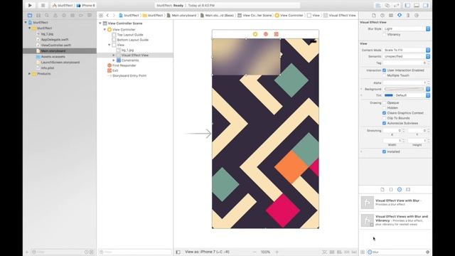 How to give Blur Effect (Swift 3 + Xcode 8.2.1) смотреть онлайн