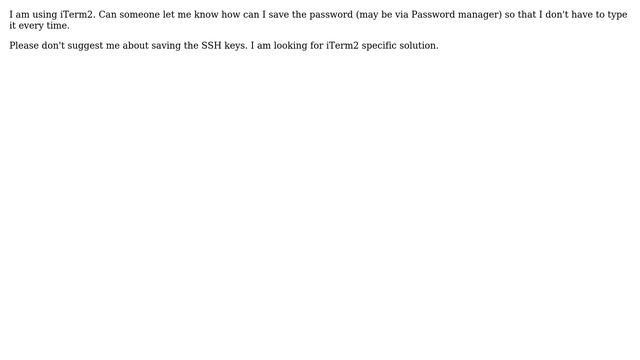 Apple: How to save passwords for ssh in iterm2? смотреть онлайн