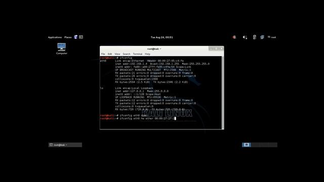Spoof MAC Address on Kali Linux смотреть онлайн