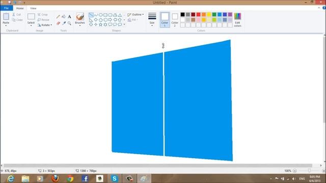 How To Draw Windows 8 Logo On Windows Paint смотреть онлайн