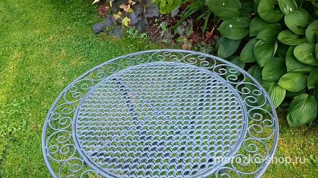 Садовый стол АЖУРНЫЙ ПРОВАНС, металл, серый, 60х70 см, 1023712