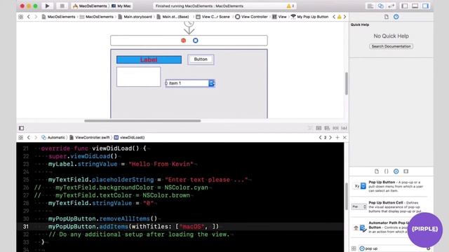 Pop Up Buttons in Xcode | Build MacOS desktop apps смотреть онлайн