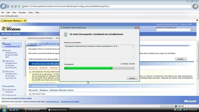 Windows Update v5 on Windows Vista (using Golden Browser) смотреть онлайн