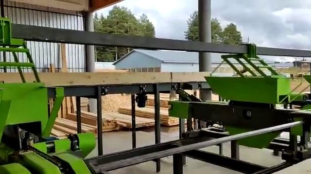 Механизация лесопильной линии с пилорамой MEBOR смотреть онлайн