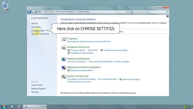 Windows 7 Ultimate 64 bit - How to change troubleshooting settings - www.vid4.us смотреть онлайн