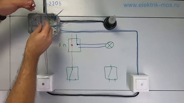 Проходной выключатель. Как подключить. Схема подключения проходных переключателей. смотреть онлайн
