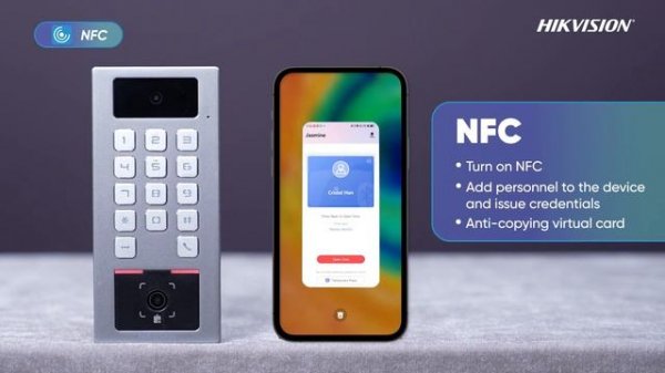 Демонстрация решения мобильного доступа. Контроль доступа Hikvision. DS-K1T502DBFWX-C #hikvision