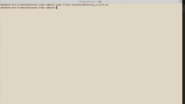 Deleting files in Ruby смотреть онлайн
