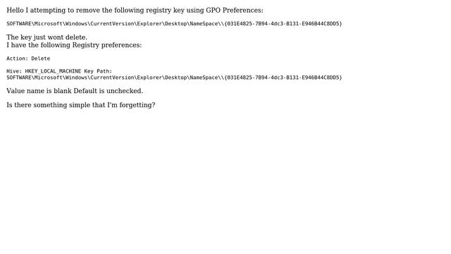 Having issues removing a specific Registry key using GPO Preferences (2 Solutions!!) смотреть онлайн