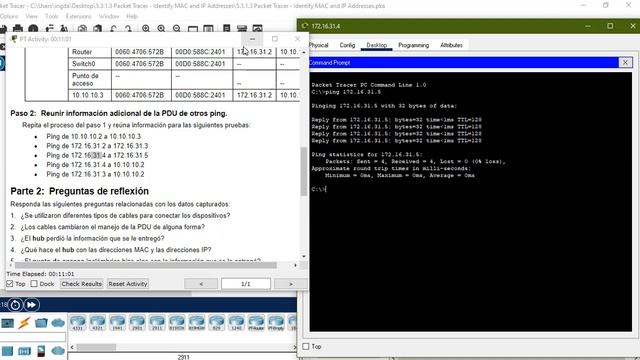 5.3.1.3 Packet Tracer - Identify MAC and IP Addresses. смотреть онлайн