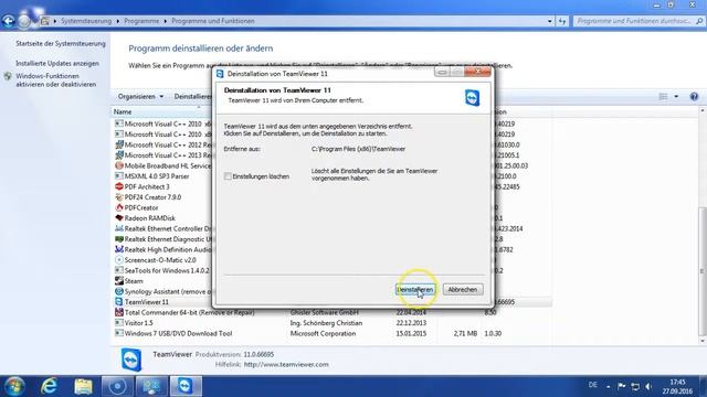 Deinstallation von Teamviewer смотреть онлайн