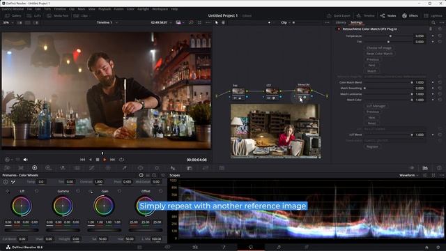 Retouch4me COLOR MATCH OFX video plugin quick guide. Color grading in Davinci Resolve in one click. смотреть онлайн