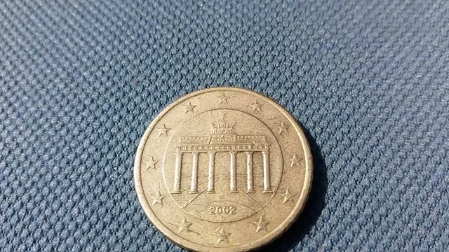 50 euro cent.(ILLUMINATI?).GERMANY/DEUTSCHLAND.Year 2002.Letter F. смотреть онлайн