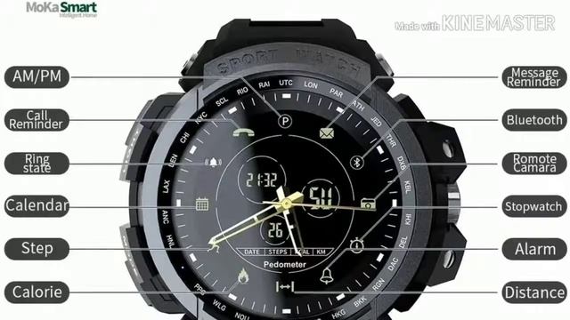 MOKA Smart Watch Sport Professional 5ATM Waterproof Call Reminder Digital Bluetooth Men Clock Smart смотреть онлайн