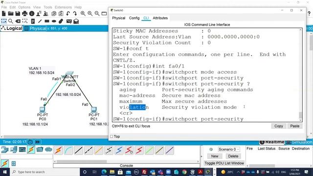 Cisco Layer 2 Switch Port Security Configurations | CCNA Certification смотреть онлайн