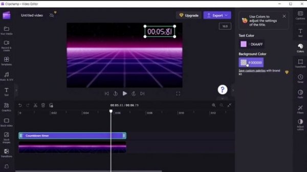 How to add timer to video in Clipchamp | Add countdown to video online