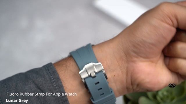 Lunar Grey Fluoro Rubber Strap For Apple Watch 49 mm Series Ultra смотреть онлайн