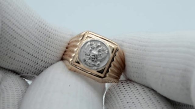 Мужское кольцо 040125 с гербом (Au 585) - Золотой Запасъ смотреть онлайн