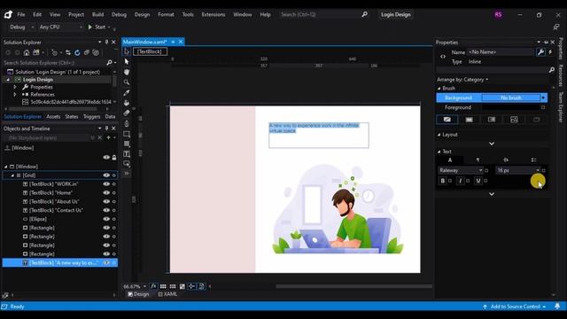 UI Design : XAML UI design in Visual studio blend 2017 | Sign In screen | C# WPF смотреть онлайн