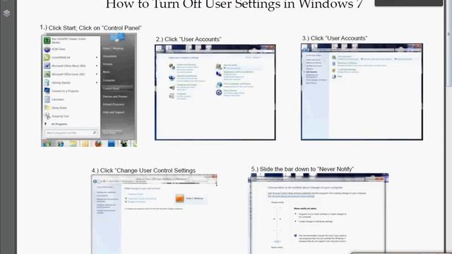 Changing User Control Settings on Windows 7 - смотреть онлайн