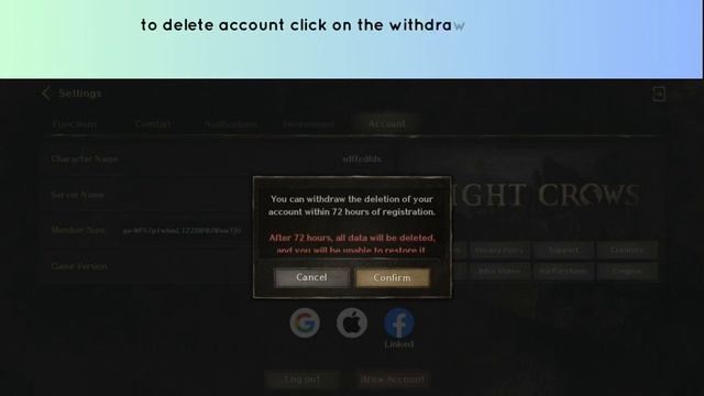 How to Delete NIGHT CROWS account смотреть онлайн