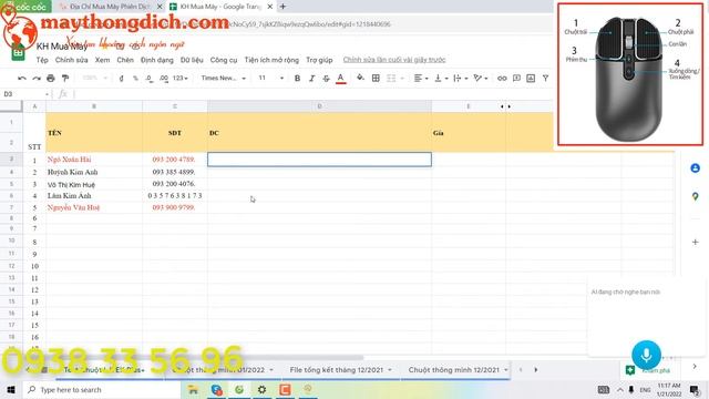 Sử Dụng Chuột Thông Minh I-Tek Plus+ Trên File Trang Tính Excell Google | MAYTHONGDICH.COM смотреть онлайн