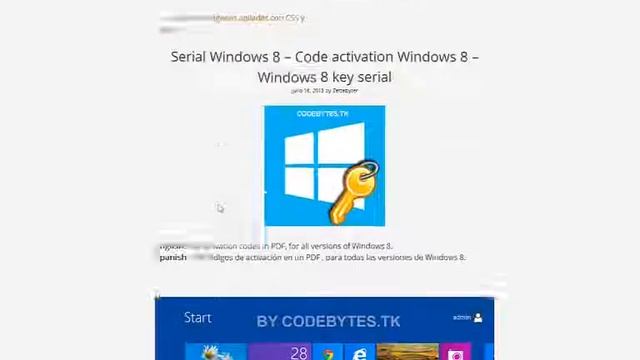 Serial Windows 8 -- Code activation Windows 8 -- Windows 8 key serial смотреть онлайн