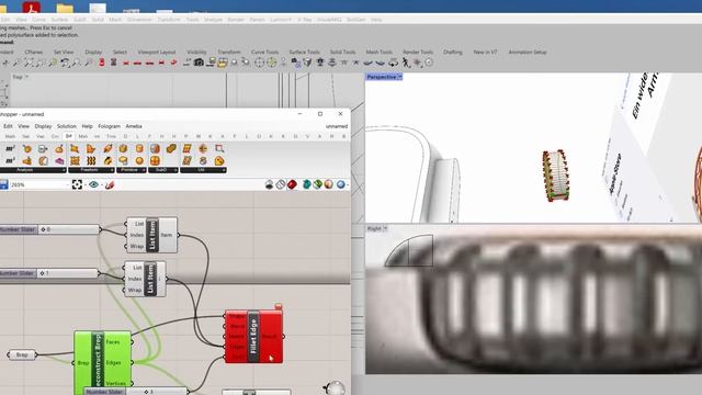 Creating Digital Crown of Apple Watch Ultra using Grasshopper in Rhino 3D смотреть онлайн