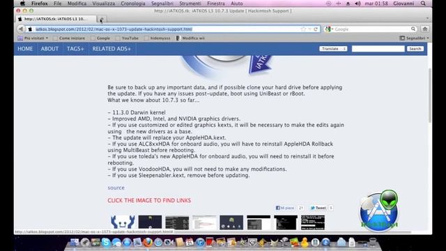 Hackintosh iAtkos L2 Aggiornamento Combo UpDate alla 10.7.3 e Installazione iMessage смотреть онлайн
