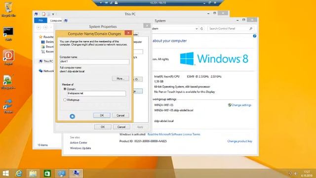 Lab 6.1 Joining Windows 8 Client to Active Directory Domain смотреть онлайн