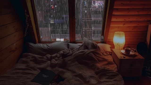 Have a Good Night with the Pouring Rain Outside the Window | ASMR Rain, Sleep Music, White Noise смотреть онлайн