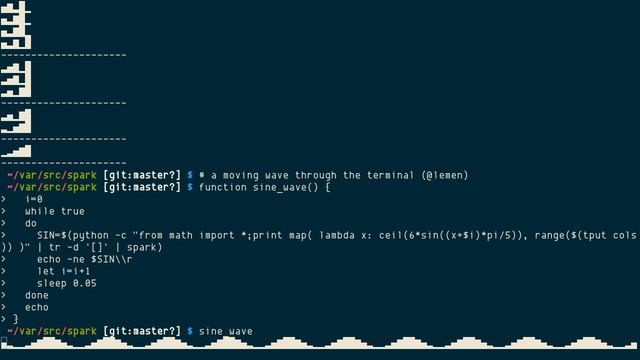 spark: ▁▂▃▅▂▇ bar chart (sparklines) in your shell смотреть онлайн