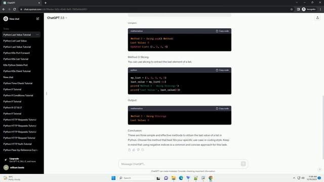 python last value of list смотреть онлайн