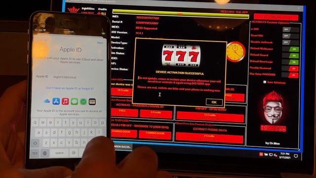 MEID ICloud Bypass Untethered Bypass Fix ICloud Sign In And Notifications (BIGB033)