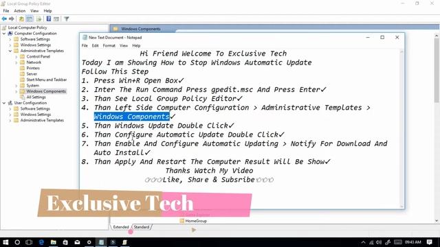 How To Disable Windows Automatic Update In Windows 10 || By Exclusive Tech смотреть онлайн