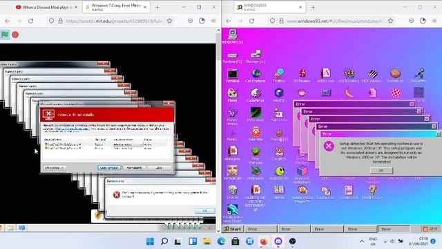 Windows 93 vs Windows 7 crazy error смотреть онлайн