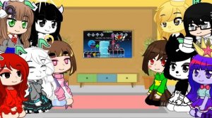 FNF Girls AU React | FNF Vs Fire In The Hole | Geometry Dash X Friday Night Funkin | FNF Mod