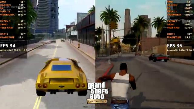 Grand Theft Auto: The Trilogy | Ryzen 5 3400G | Gráficos Vega 11 | 8GB Single | 16GB Dual 3200 MHz смотреть онлайн