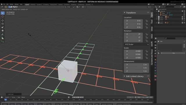 11A - Curso Blender 2.9 SISTEMA DE MEDIDA E COORDENADAS - Tutorial Português смотреть онлайн