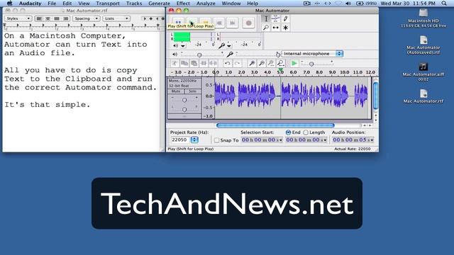 Mac Automator Text to Audio смотреть онлайн