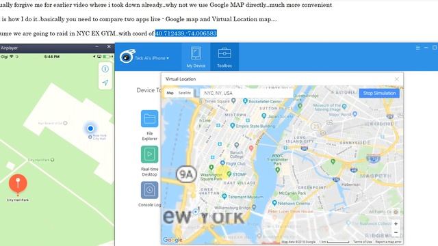 GoogleMap + itools Virtual Location (The Safe Spoofing in Pogo) смотреть онлайн