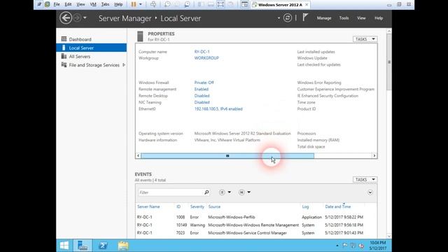 Windows Server 2012 Local Server Configuration смотреть онлайн