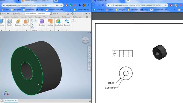 Inventor-VMware Login, Basic Part Design and Drawing смотреть онлайн