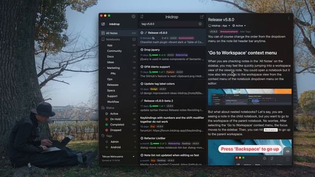 Inkdrop v5.8.0 - Inter-note workflow improvements and GFM Alerts support! смотреть онлайн