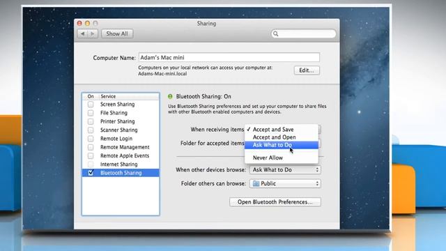 How to Share Files using Bluetooth in Mac® OS X™ смотреть онлайн