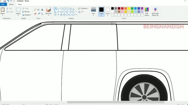 How to draw CADILLAC ESCALADE Car on Computer Using Ms Paint | Car Drawing in Ms Paint. смотреть онлайн